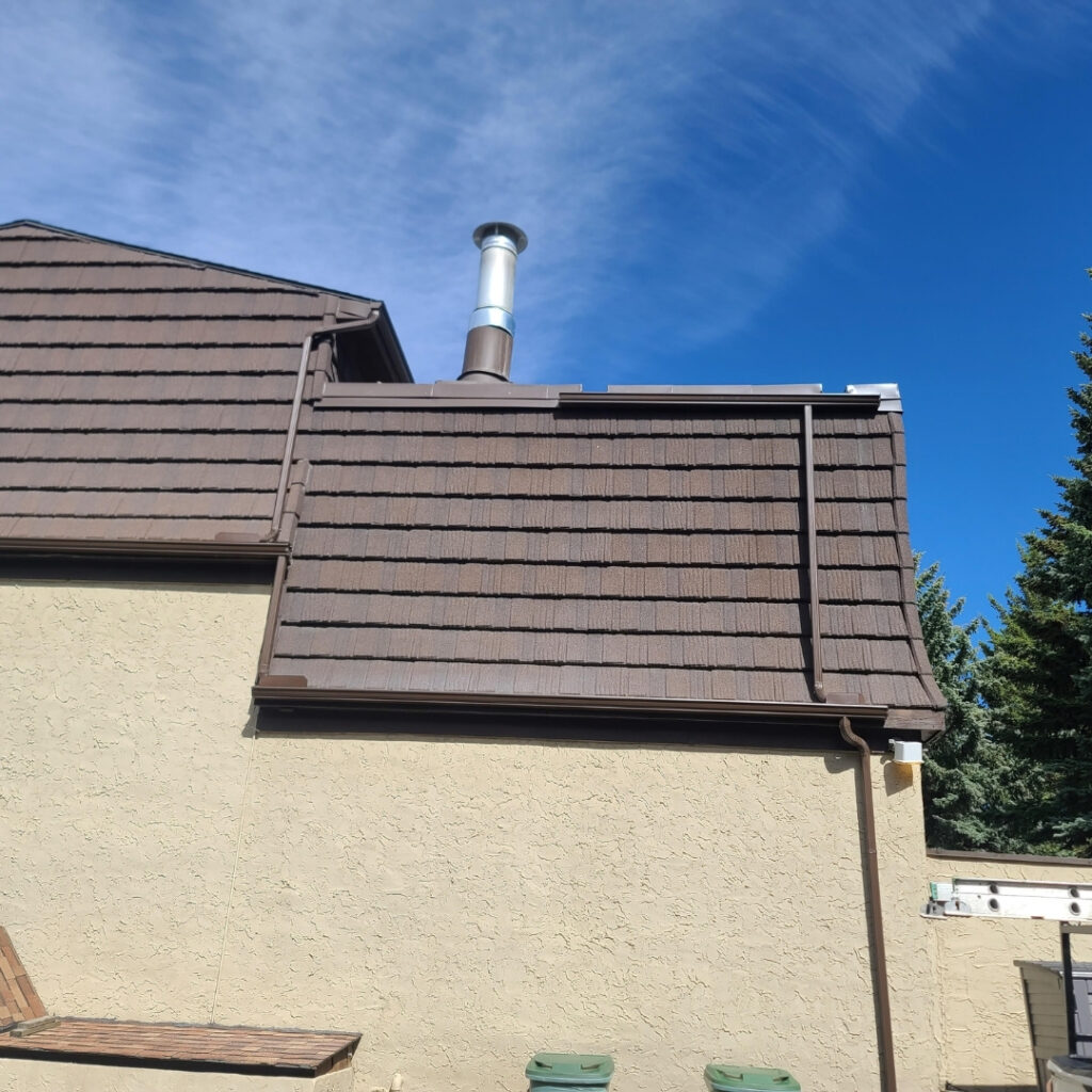 Calgary downspouts on a flat roof
